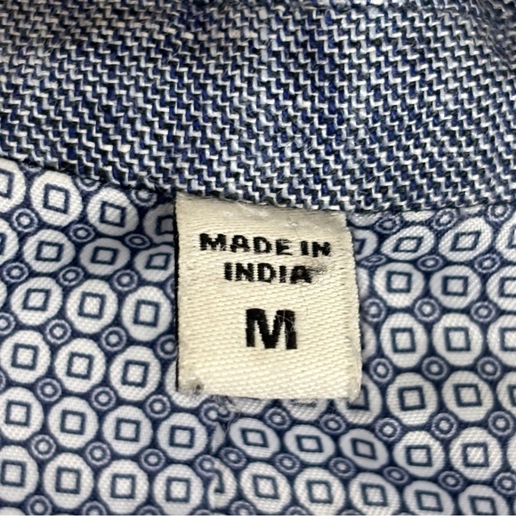 Murano Baird McNutt Linen Blazer Mens Medium Blue Two Button Sport Coat - Picture 4 of 12